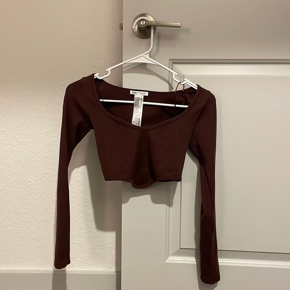 ZARA SEAMLESS CORSET TOP BROWN